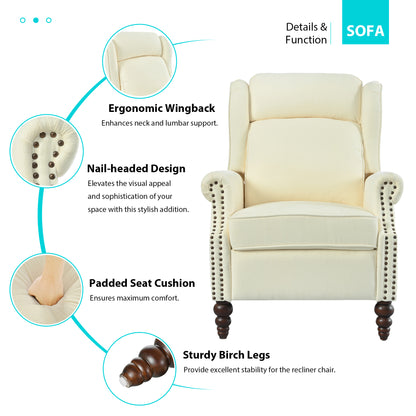 Marlowe Push Back Recliner Chair Upholstered Recliner Armchair