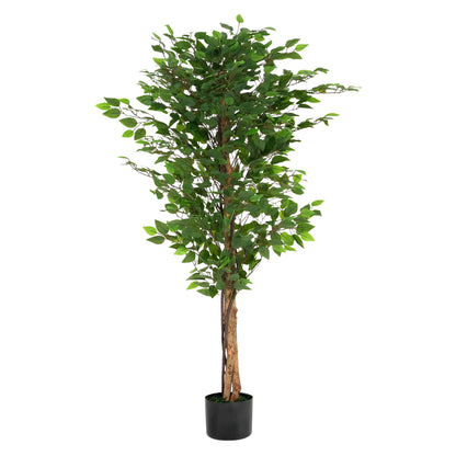 Peregrine 63" Artificial Ficus Tree with Black Plastic Pot