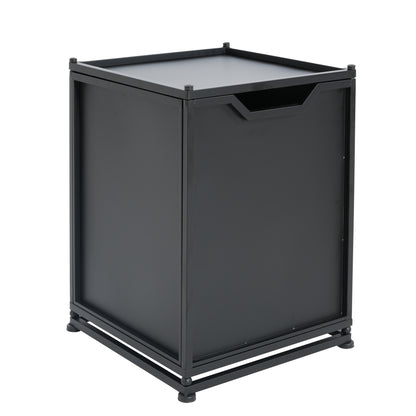 Lecanto Outdoor Metal Tank Holder Side Table, Matte Black