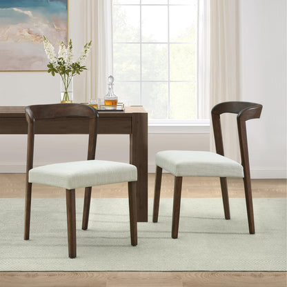 Cavomirium Solid Rubber Wood Dining Chairs,Set of 2