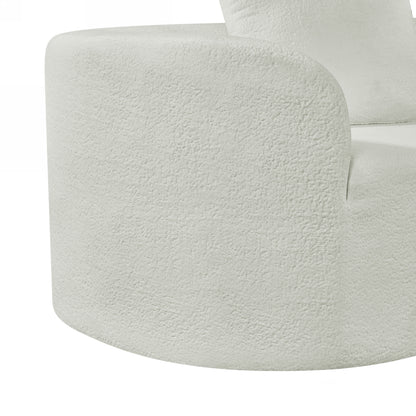 Orellar 116" Modern Curved Sectional Sofa with High-Density Fully Compressed Sponge and Chaise Lounge, Pearl Upholstery