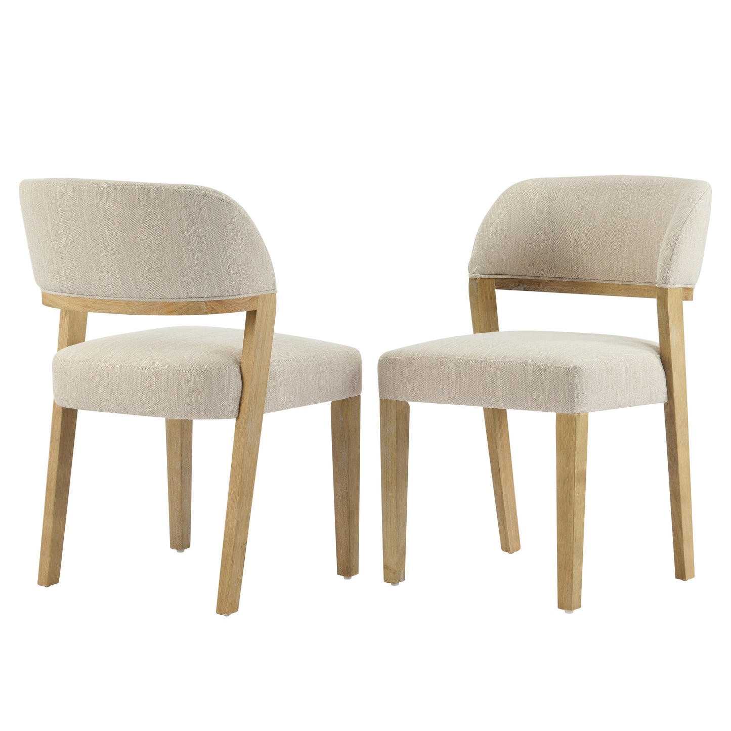 Veyotilous Upholstered Back Side Dining Chair with Rubber Wood Frame (Set of 2)
