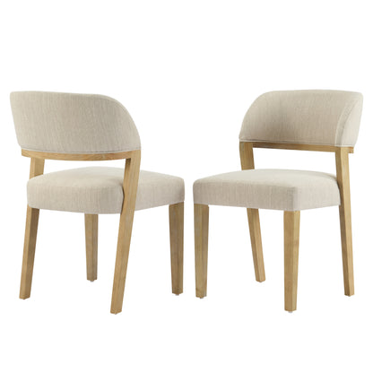 Veyotilous Upholstered Back Side Dining Chair with Rubber Wood Frame (Set of 2)
