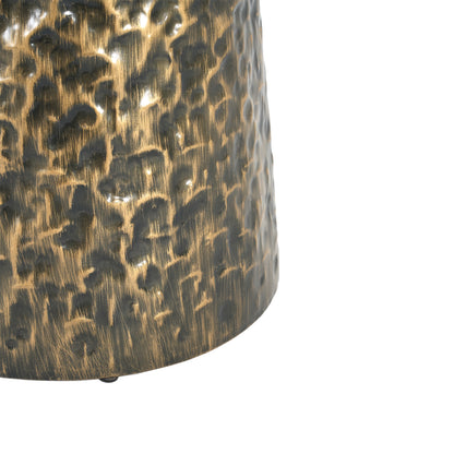 Meedom Indoor Accent Side Table Retro Metal Table with Hand-hammered Texture