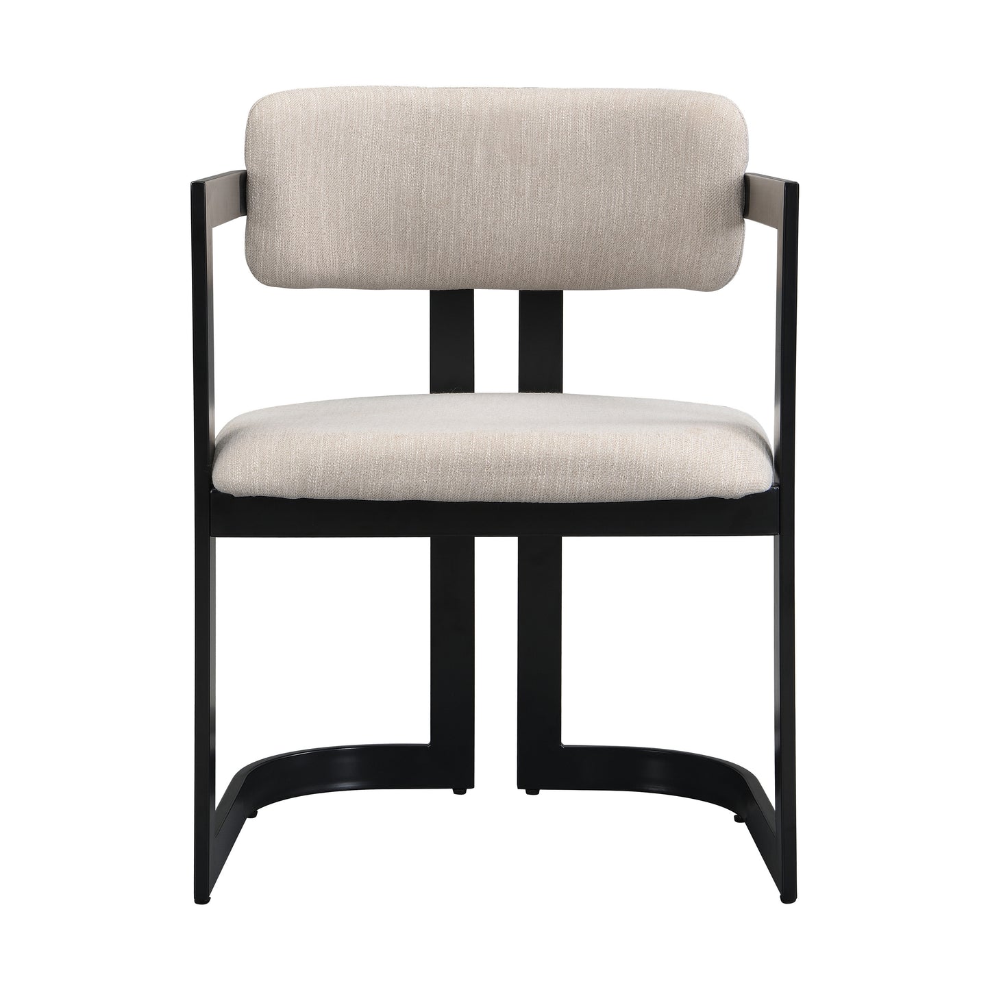 ‌Dashiell Upholstered Dining Chairs,Fabric Metal Frame Armchairs,Set of 2