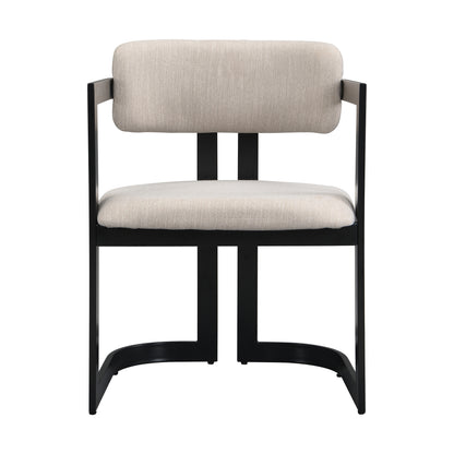 ‌Dashiell Upholstered Dining Chairs,Fabric Metal Frame Armchairs,Set of 2