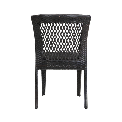 Brisa Outdoor Dining Chairs, Stackable Chairs with UV-Resistant PE Rattan and Steel Frame, Supports 400lbs,Set of 2