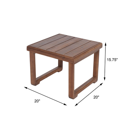 Andrae Outdoor Acacia Wood Side Table