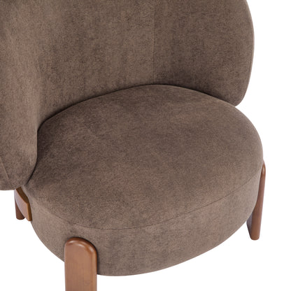 Demidorium Cozy Upholstery Solid Wood Wingback Armchair