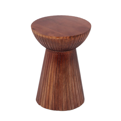 Elowen Round Pedestal Mango Wood Side End Table