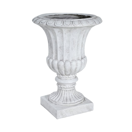 Alder Outdoor Magnesium Oxide Garden Urn Planter, Antique White
