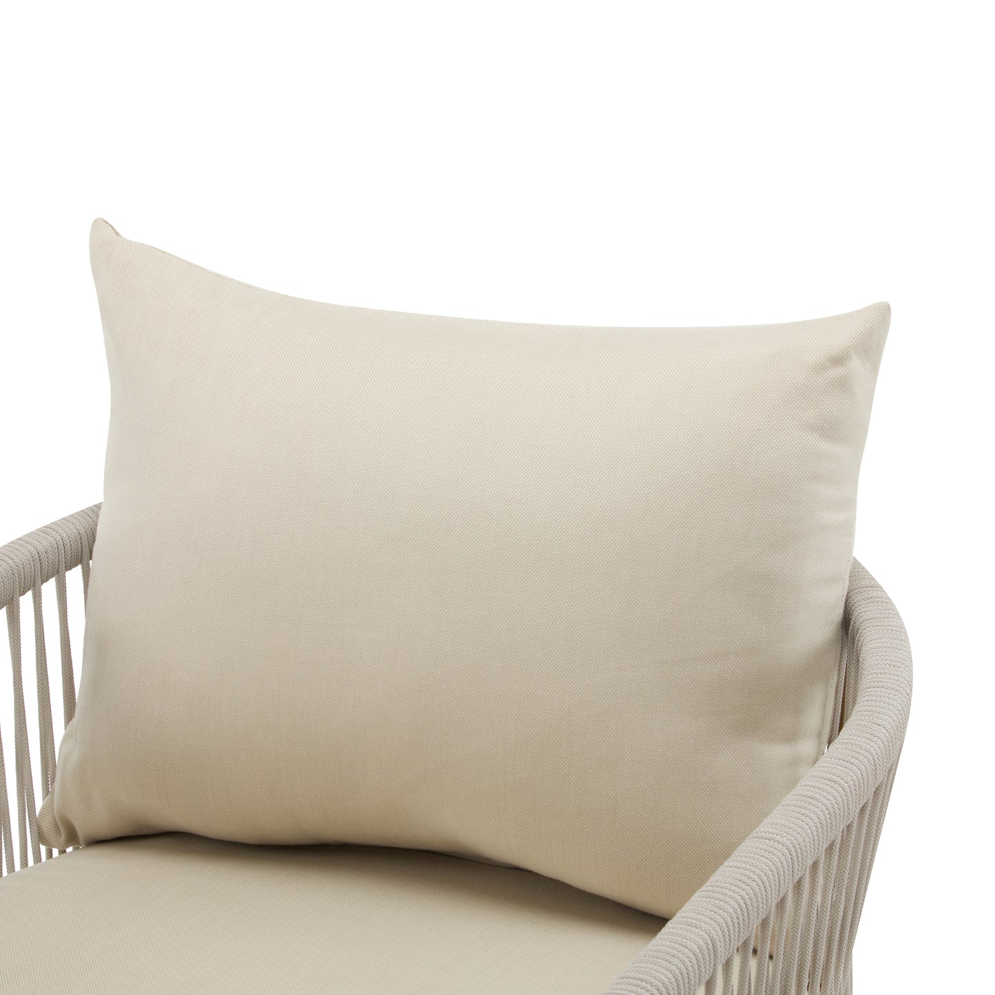 Thalia Modern Curved Aluminum Lounge Chair with Stylish Rope-Weave Design