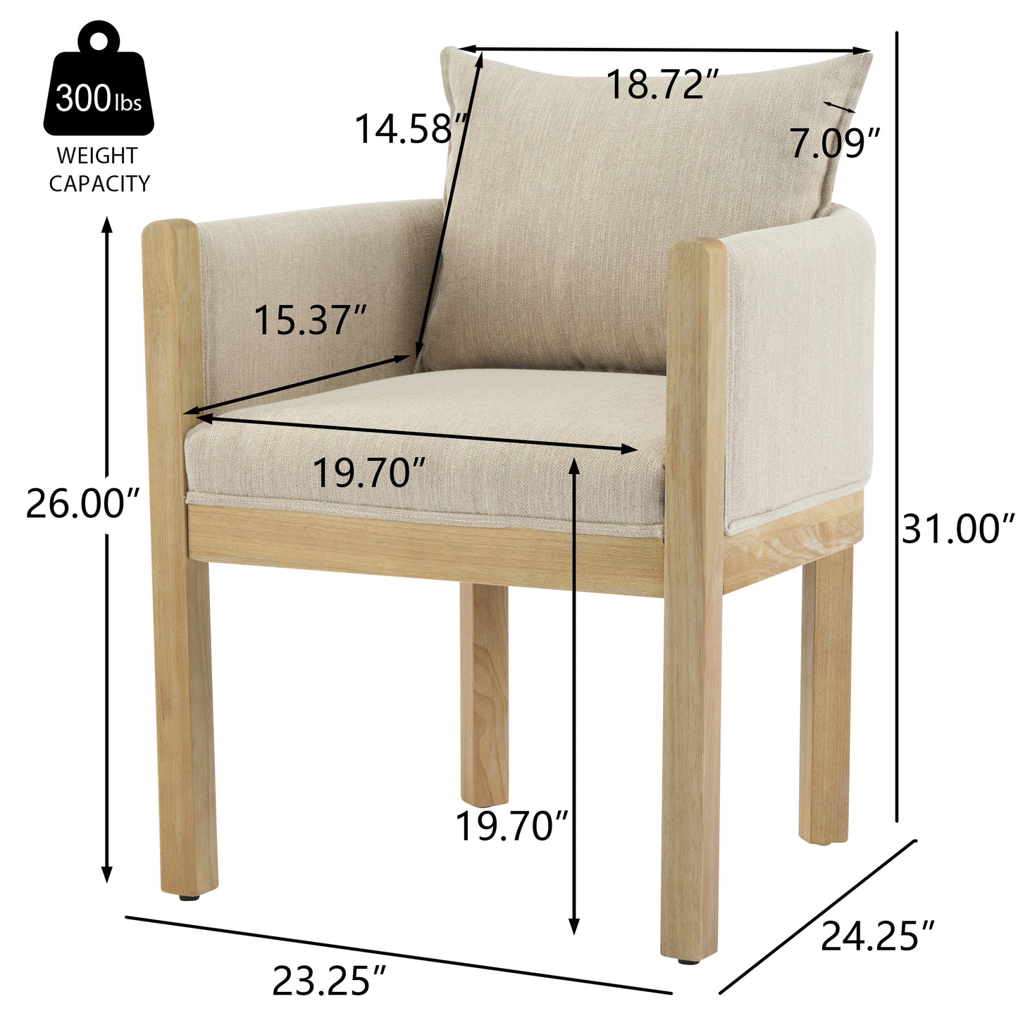 Ulradarisa Linen Upholstered Armchair (Set of 2)