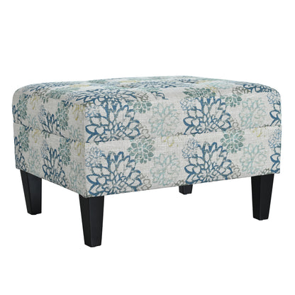 Briseis High-quality Upholstered Ottoman with birch legs, comfortable lounge stool