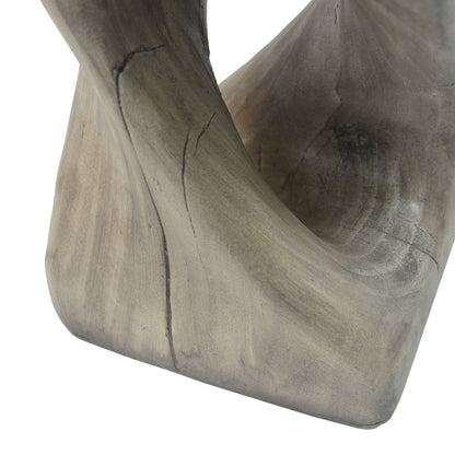 Woanar MGO Twist Shape Side Table, Wood-like texture