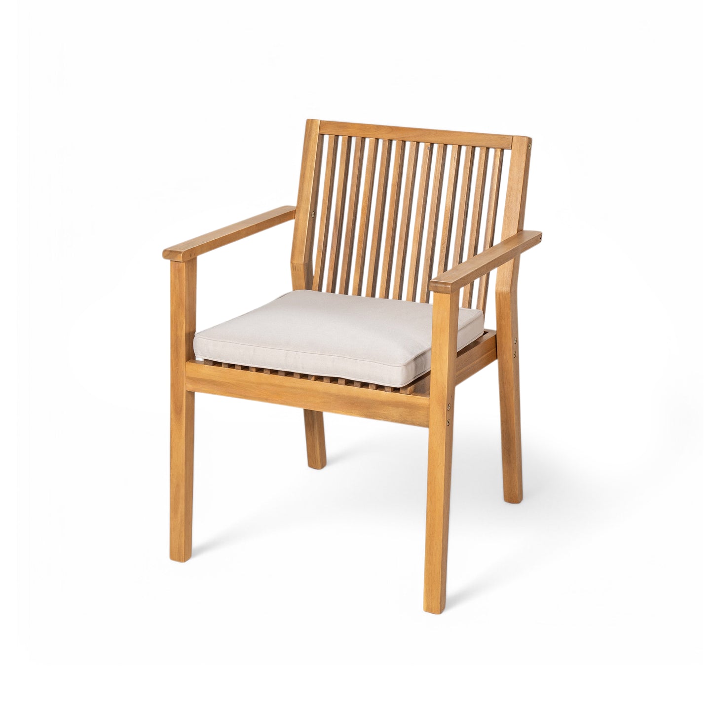 Somadorin Patio Dining Chair Set of 2 - Sturdy Acacia Wood, Comfortable Waterproof Seating