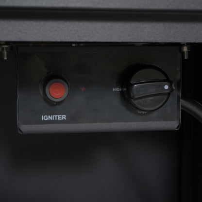 Lysoriel 30inch Square Galvanized Steel Fire Pit Table,Black,40000BTU