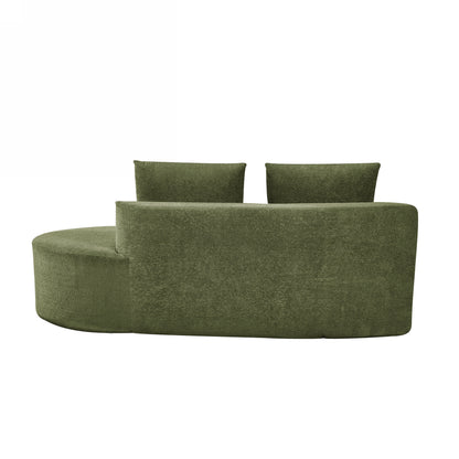 Orellar 116" Modern Curved Sectional Sofa with High-Density Fully Compressed Sponge and Chaise Lounge, Pearl Upholstery