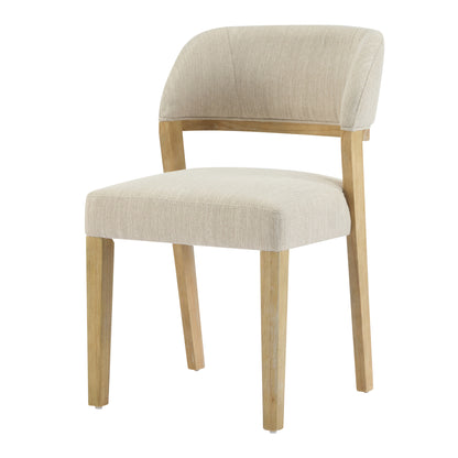 Veyotilous Upholstered Back Side Dining Chair with Rubber Wood Frame (Set of 2)