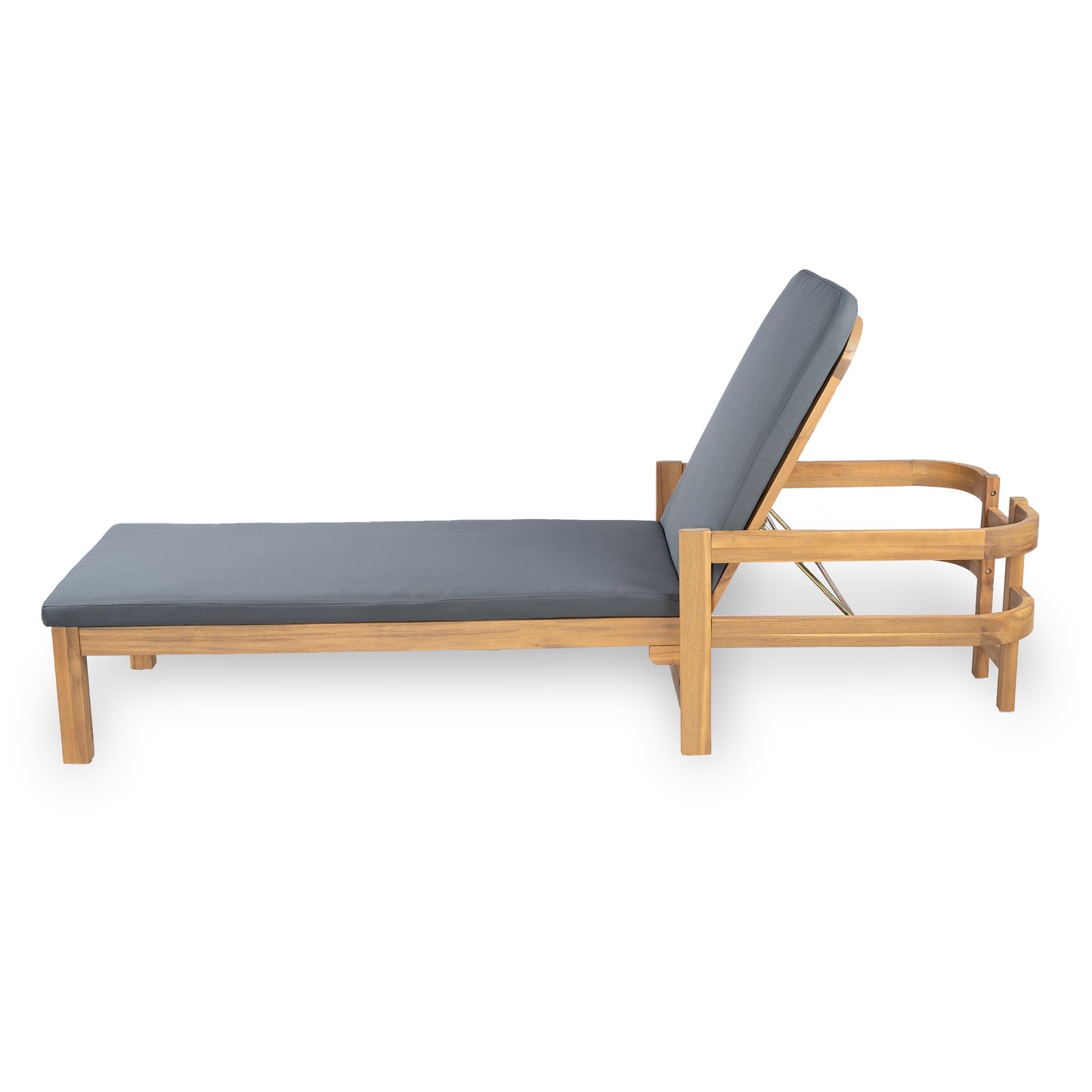Calora Acacia Outdoor Modern Wood Chaise Lounge Chairs for Patio or Poolside