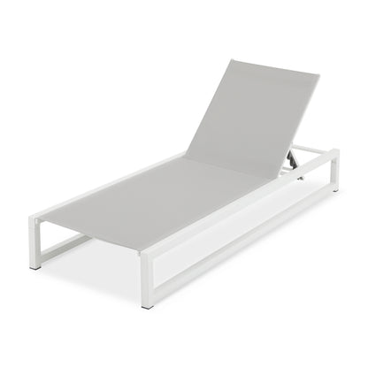 Tavilinin 5-Level Adjustable Outdoor Chaise Lounge, Durable Aluminum Frame & Textilene Mesh