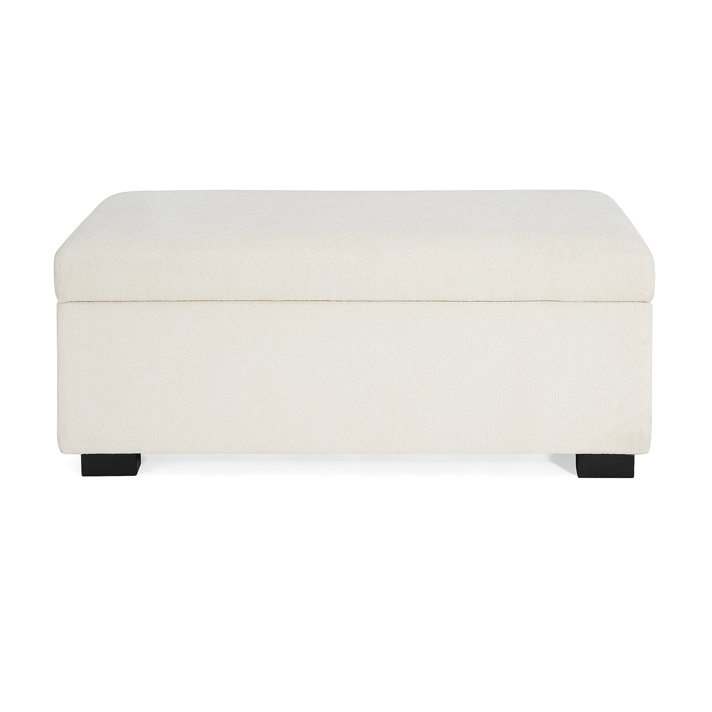 Hopehorizon Rectangle Chenile Solid Wood Storage Ottoman Chenille