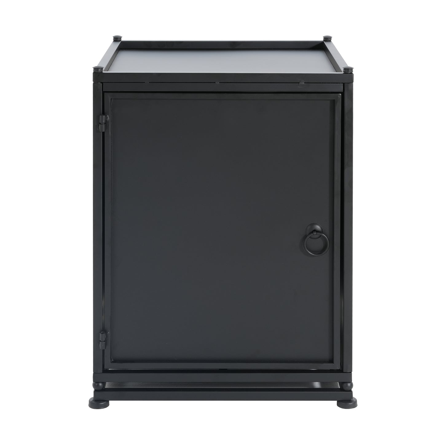 Lecanto Outdoor Metal Tank Holder Side Table, Matte Black
