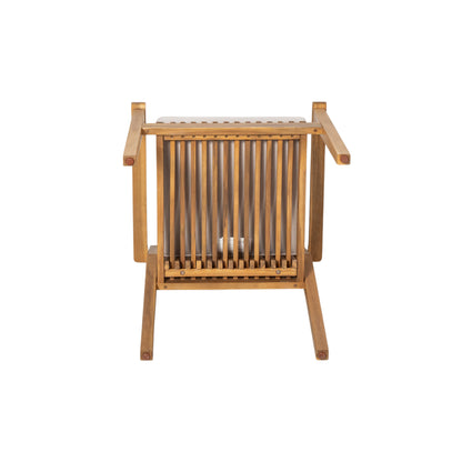 Somasilen 5-Piece Acacia Wood Outdoor Dining Set, Patio Table & Chairs with Cushions, Slatted Tabletop