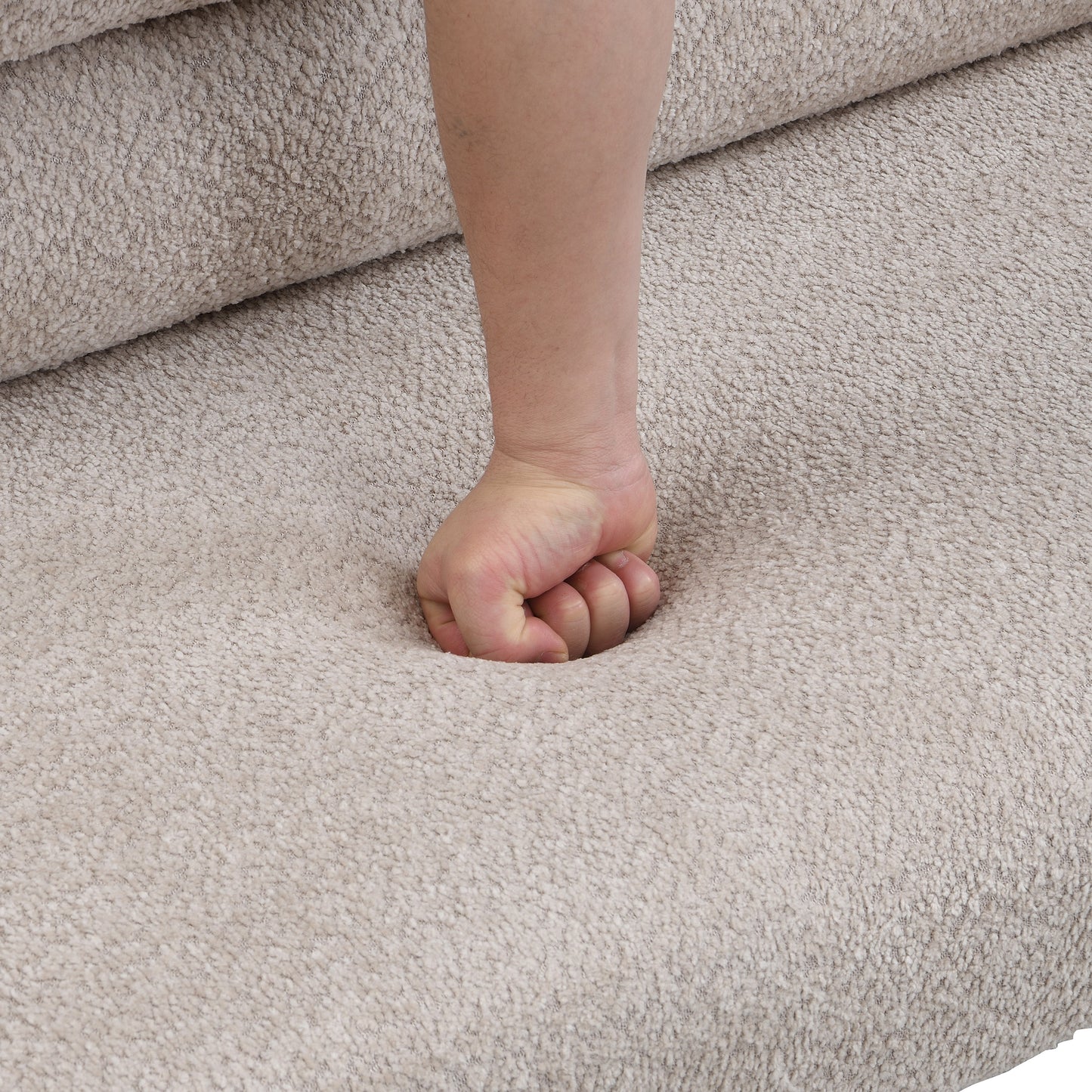 Aetherin Upholstered Dining Bench, Boucle Ottoman for Dining Room, Bedroom, Living Room