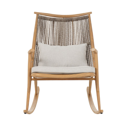 Havizorum Outdoor Rocking Chair – Sturdy Iron Frame in Maple Finish,PE Rattan Backrest