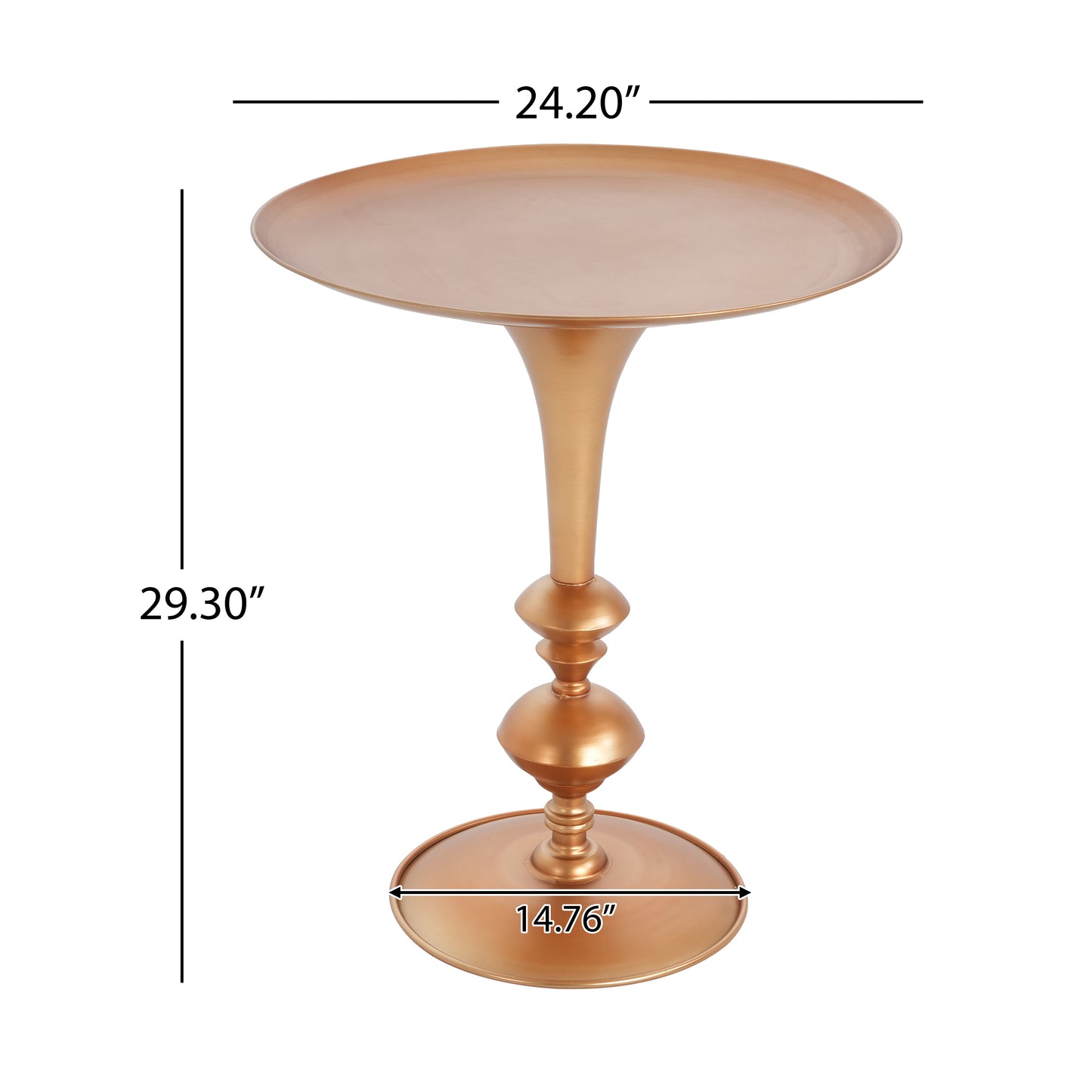 Altocanos Vintage Small Round Gold End Table,29.3" Height