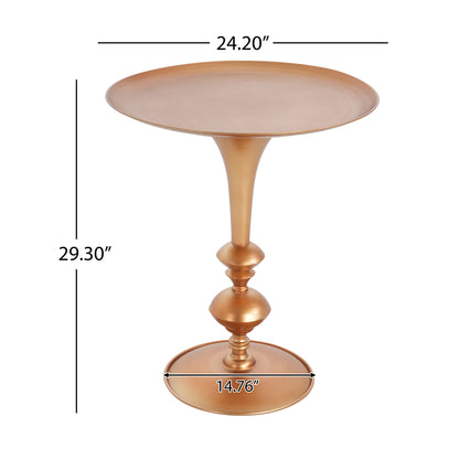 Altocanos Vintage Small Round Gold End Table,29.3" Height