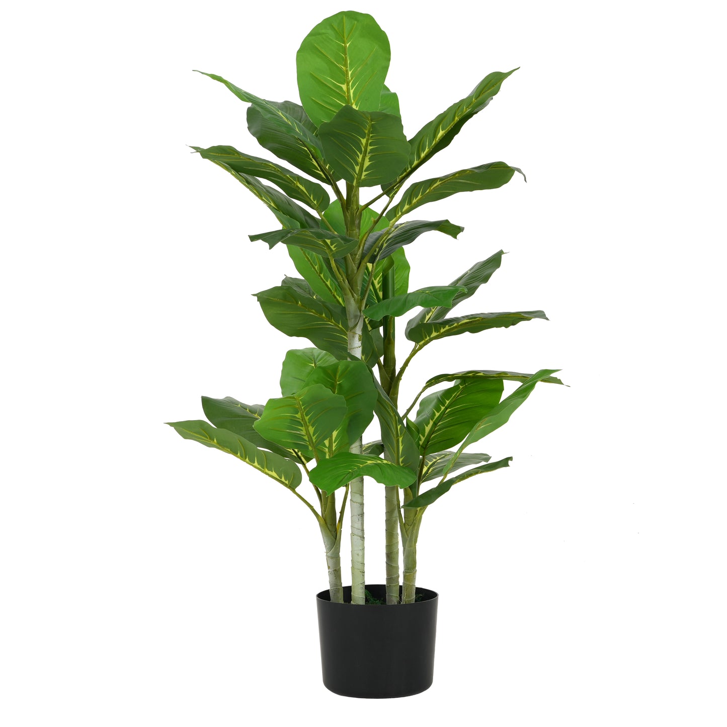 Dastan 42" Artificial Dieffenbachia Plant with Black Plastic Pot