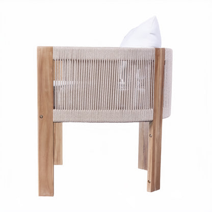 Matera Modern Wood Patio Dining Chair (Set of 2)