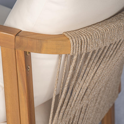 Lumozorette 28" Outdoor Lounge Chair with Backrest,Cushions and Curved Armrests