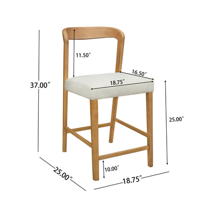 Cavovasir Solid Rubber Wood Counter Stools,Set of 2