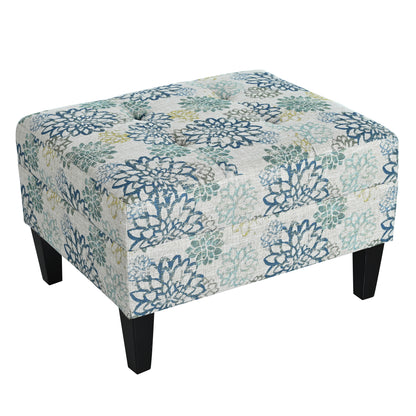 Briseis High-quality Upholstered Ottoman with birch legs, comfortable lounge stool