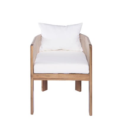 Matera Modern Wood Patio Dining Chair (Set of 2)