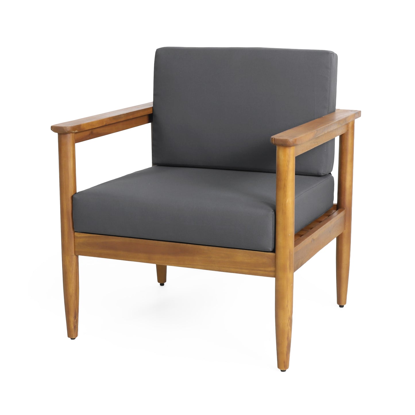 Plumb Outdoor Acacia Wood Club Chair with Cushions