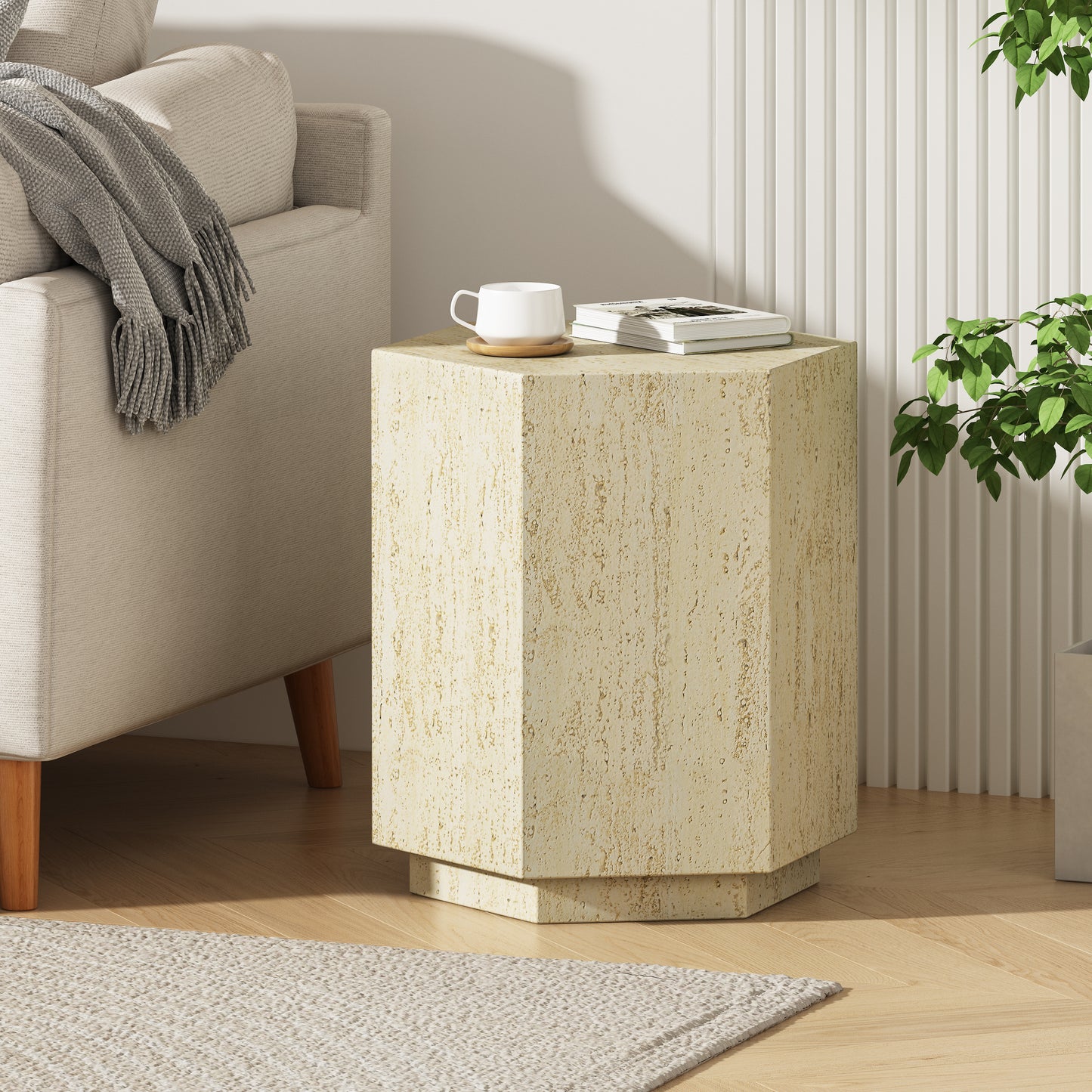 Onpon MGO Hexagonal Archaistic Side Table