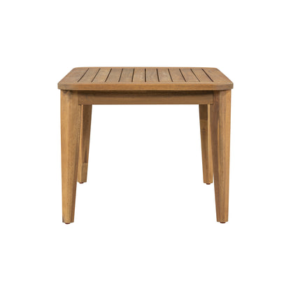 Oriona Outdoor Patio Acacia Wood Coffee Table, Teak + Beige