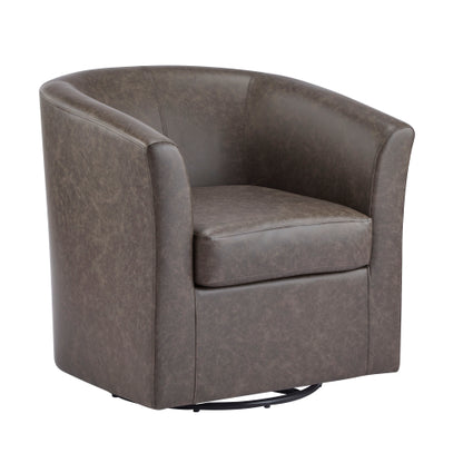 Jackson Orange Faux Leather Swivel Club Chair