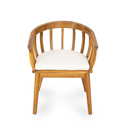 Klismos Solid Wood Upholstered Dining Armchair,Set of 2