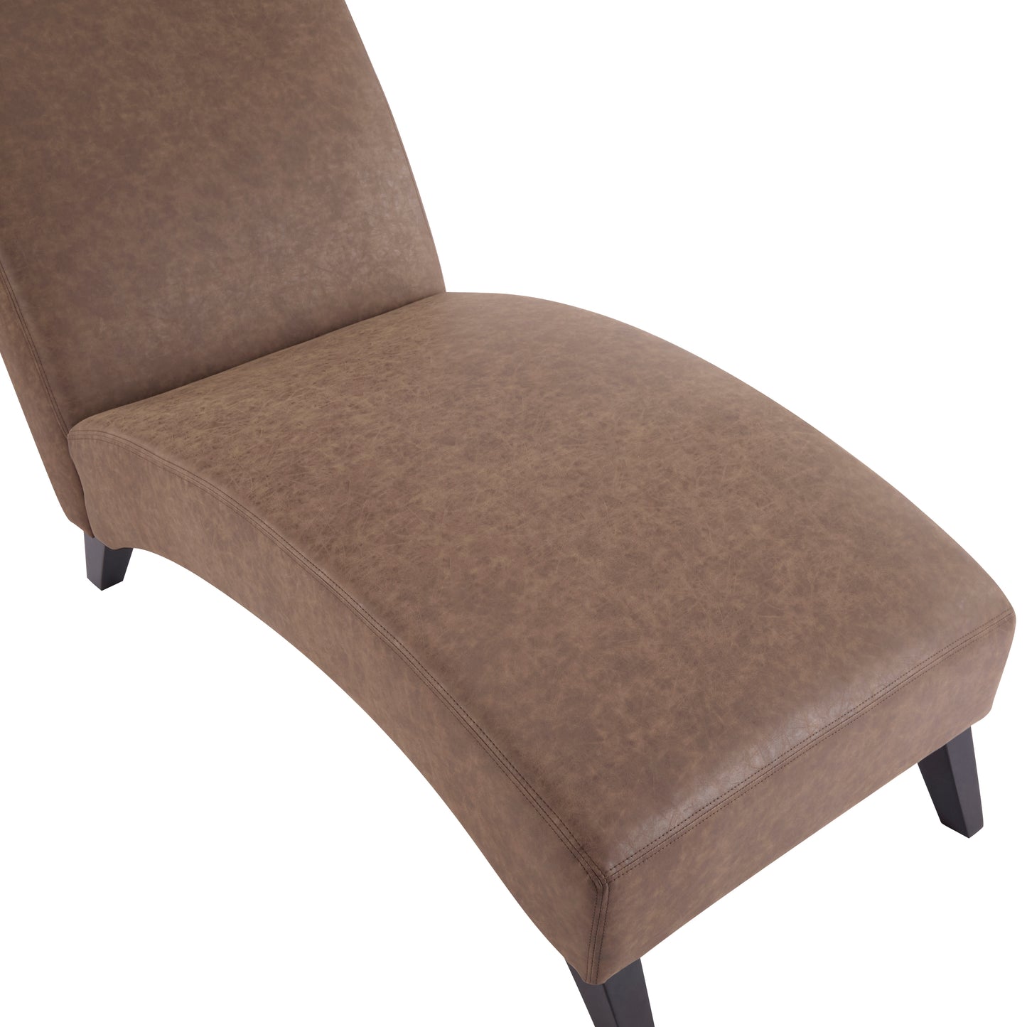 Finlal Modern PU Leather Chaise Lounge, Ergonomic Curved Indoor Lounger