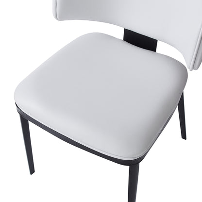 Lunare Modern PU Leather Upholstered Dining Chairs, Set of 2