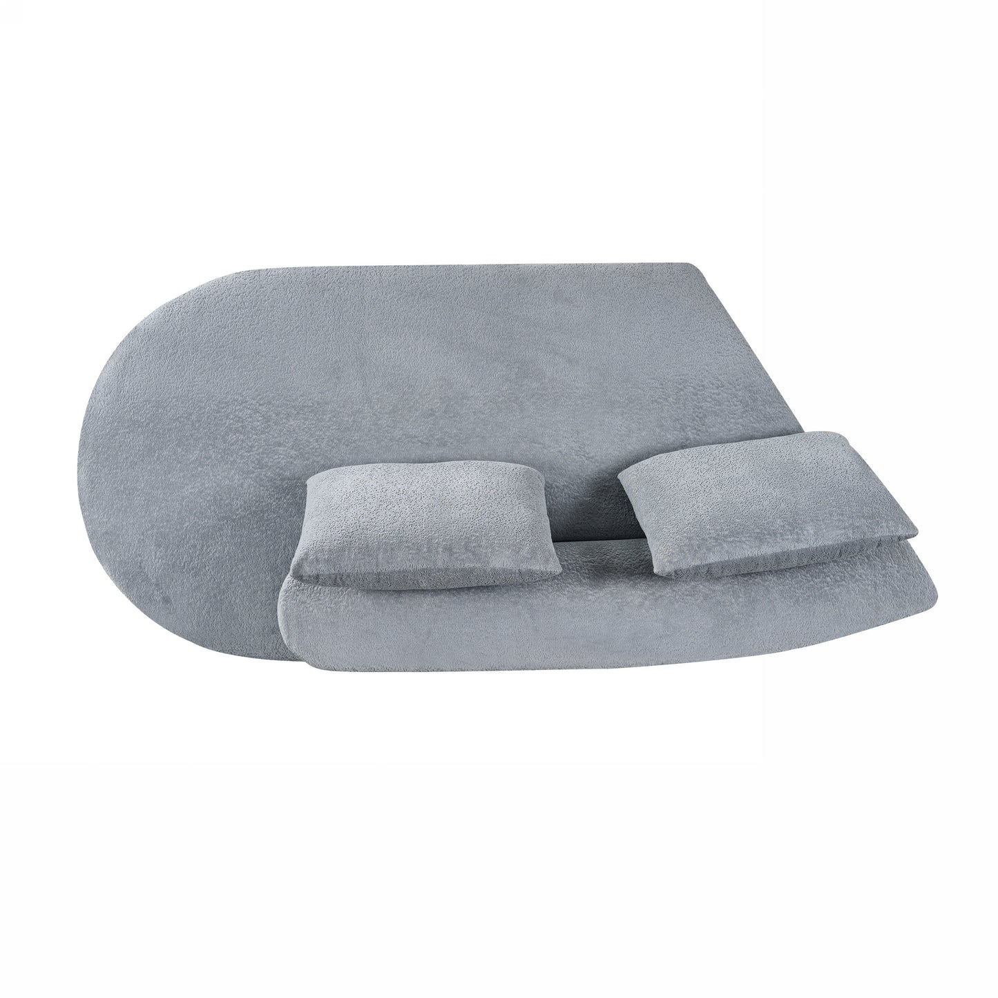 Orellar 116" Modern Curved Sectional Sofa with High-Density Fully Compressed Sponge and Chaise Lounge, Pearl Upholstery