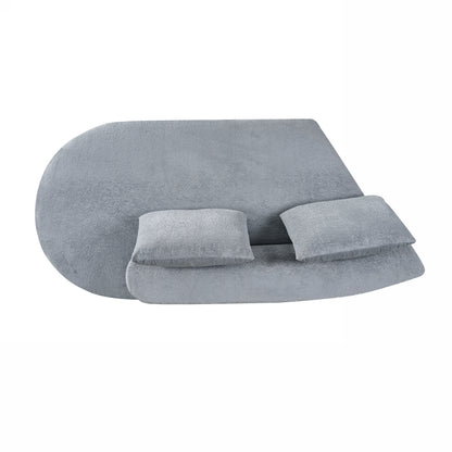 Orellar 116" Modern Curved Sectional Sofa with High-Density Fully Compressed Sponge and Chaise Lounge, Pearl Upholstery