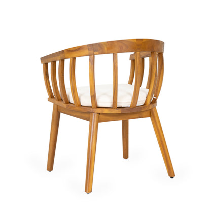 Klismos Solid Wood Upholstered Dining Armchair,Set of 2