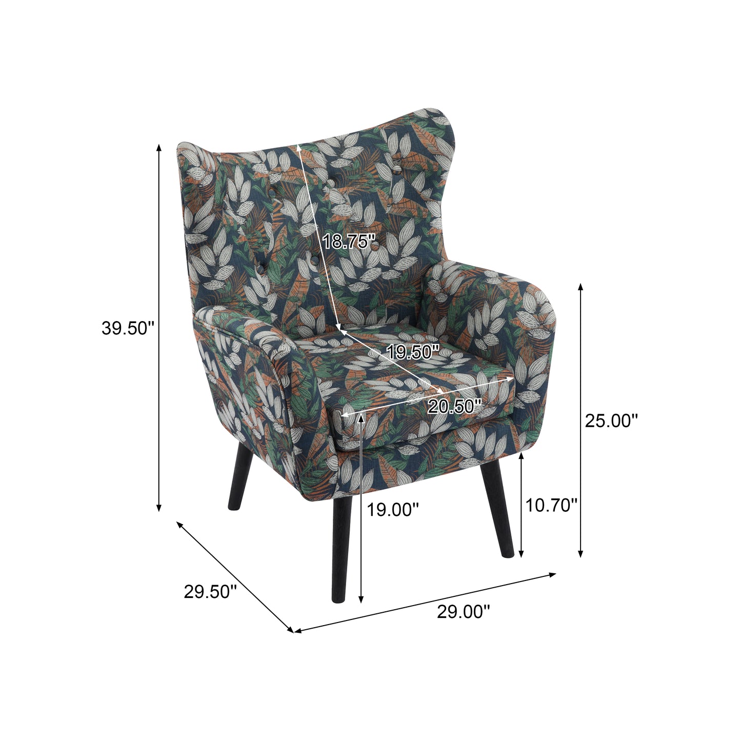 Button Tufted Style Wingback Arm Chair