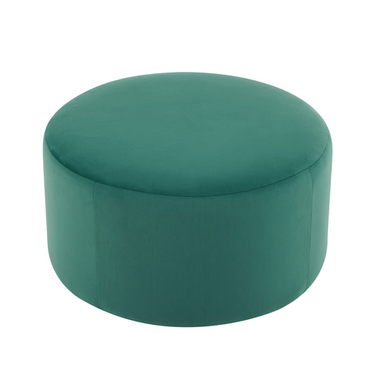 Inia Velvet Round Ottoman